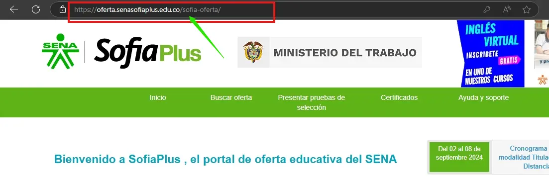 captura web de la pagina sofia plus