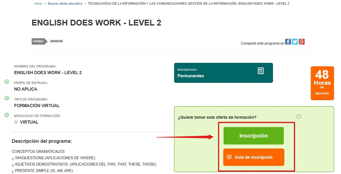 Cursos de inglés SENA 2024